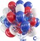 62-Piece Red, White & Blue Balloon Arch Kit – 12-Inch Balloons with Navy Blue & Red Confetti and Ribbons for Birthday, Wedding, Baby Shower & Graduation Decorations